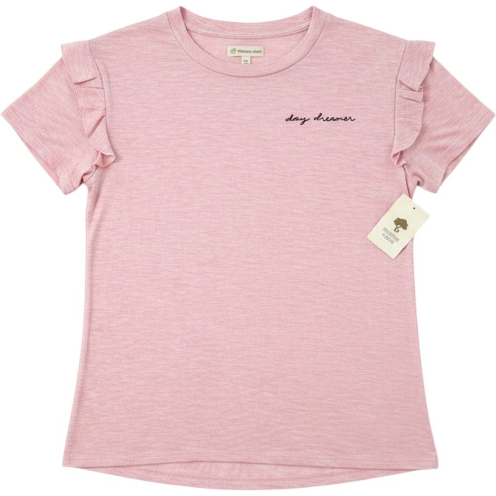 Tucker + Tate Girls Pink Day Dreamer Ruffle Sleeve Soft Graphic T Shirt XL 14/16
